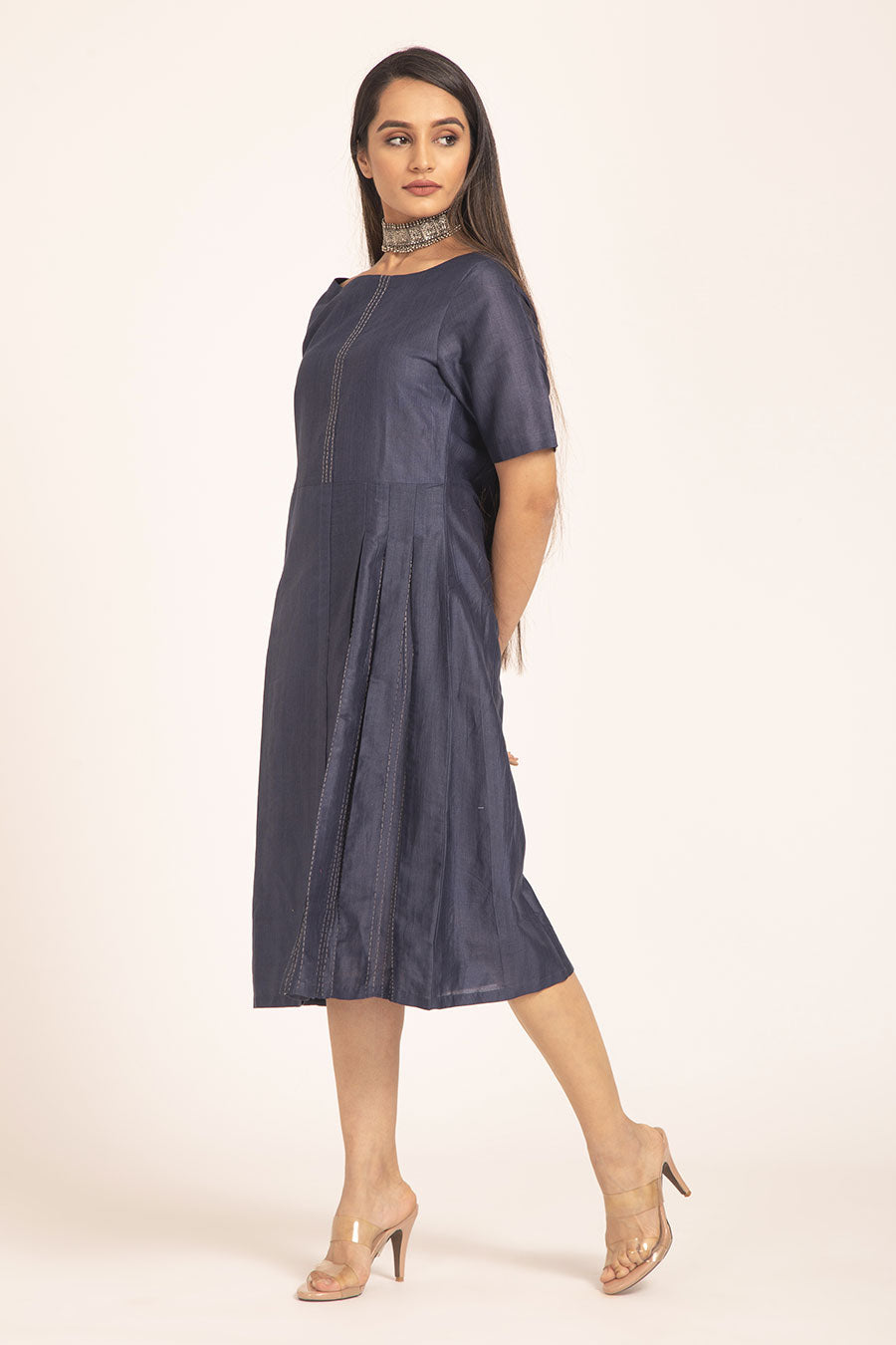 Gloriosa - Blue A-Line Pleated Dress