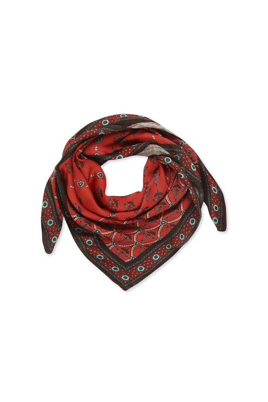 Ethnic Folklore Print Red Stole