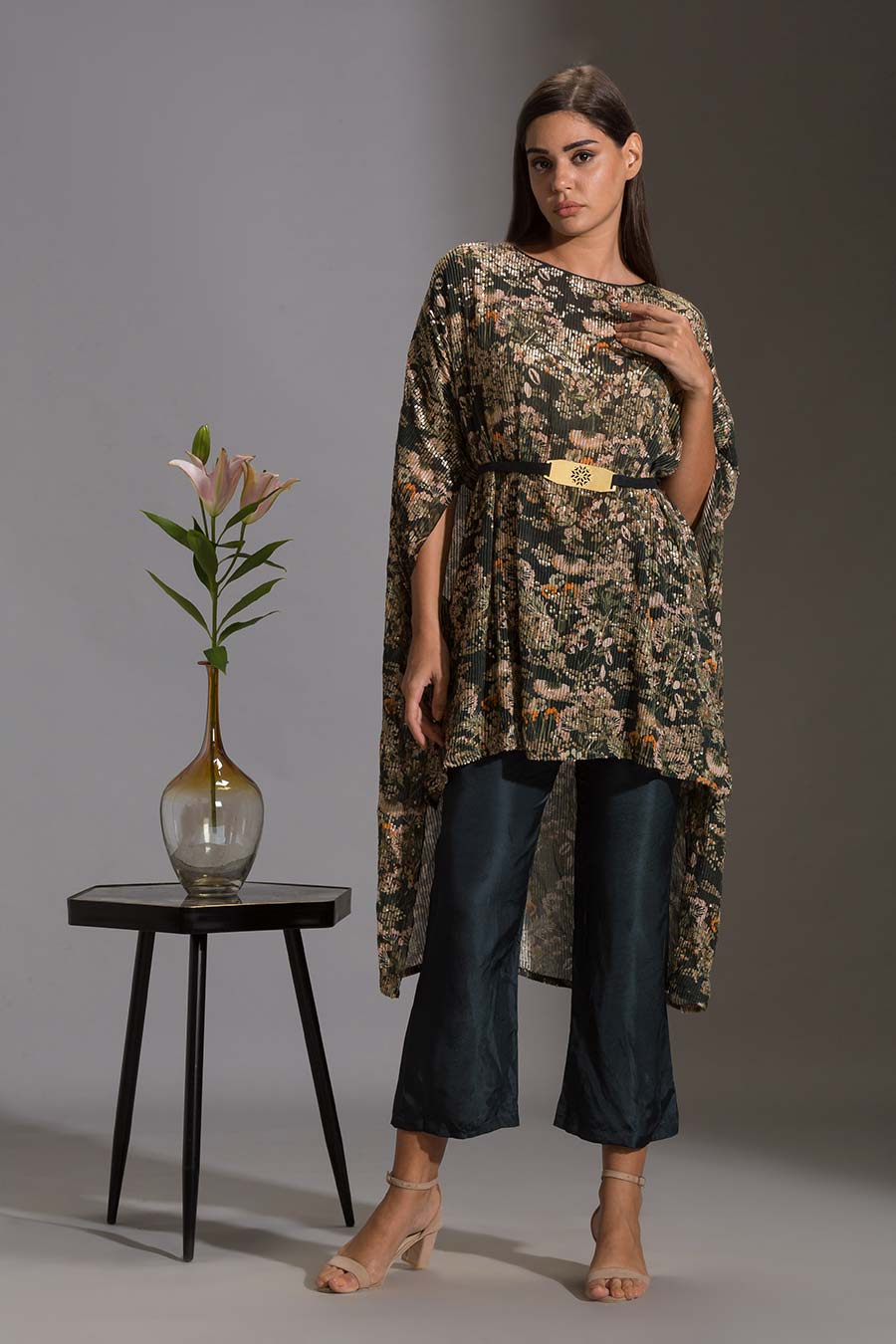 Sequined Kaftan Tunic & Pant Co-Ord Set