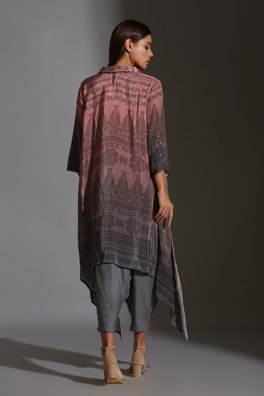 Asymmetric Shirt Tunic & Dhoti Pant Set
