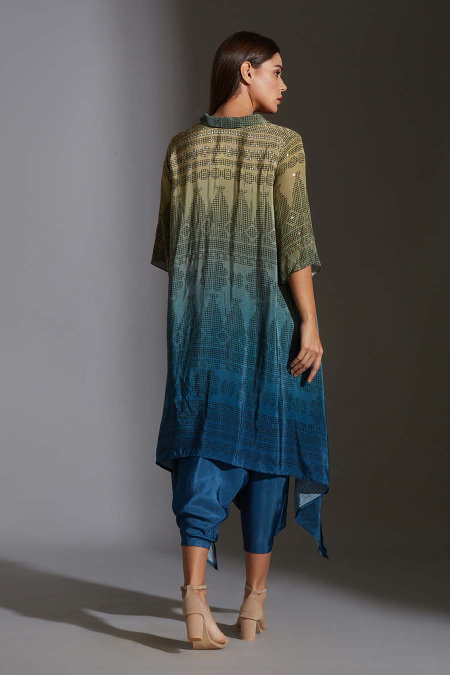 Asymmetric Shirt Tunic & Dhoti Pant Set