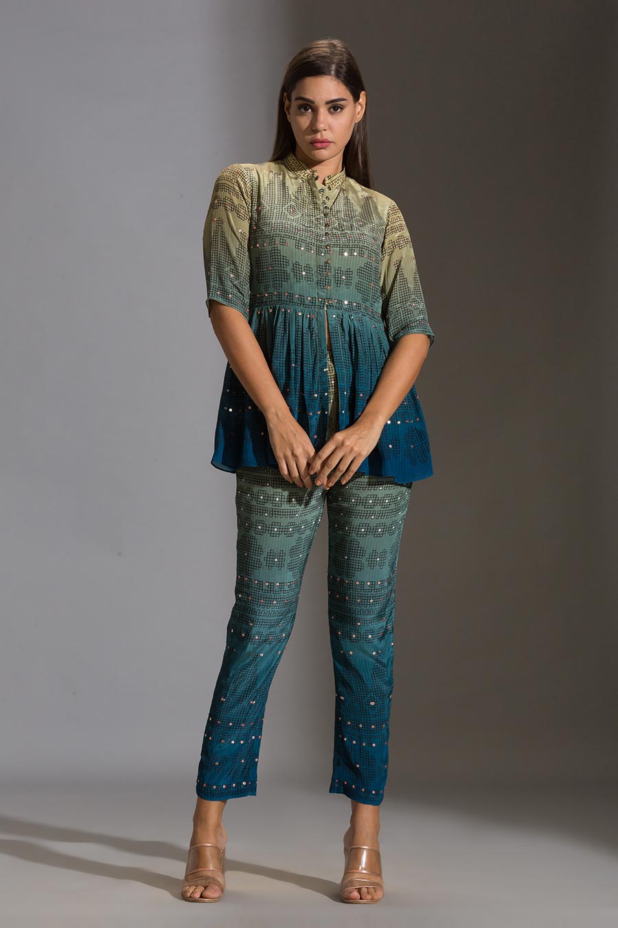 Shop Printed Peplum Top & Pant Co-Ord Set by SOUP BY SOUGAT PAUL at House  of Designers – HOUSE OF DESIGNERS