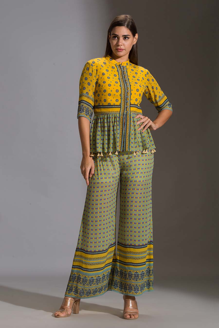 Peplum top and pants new arrivals