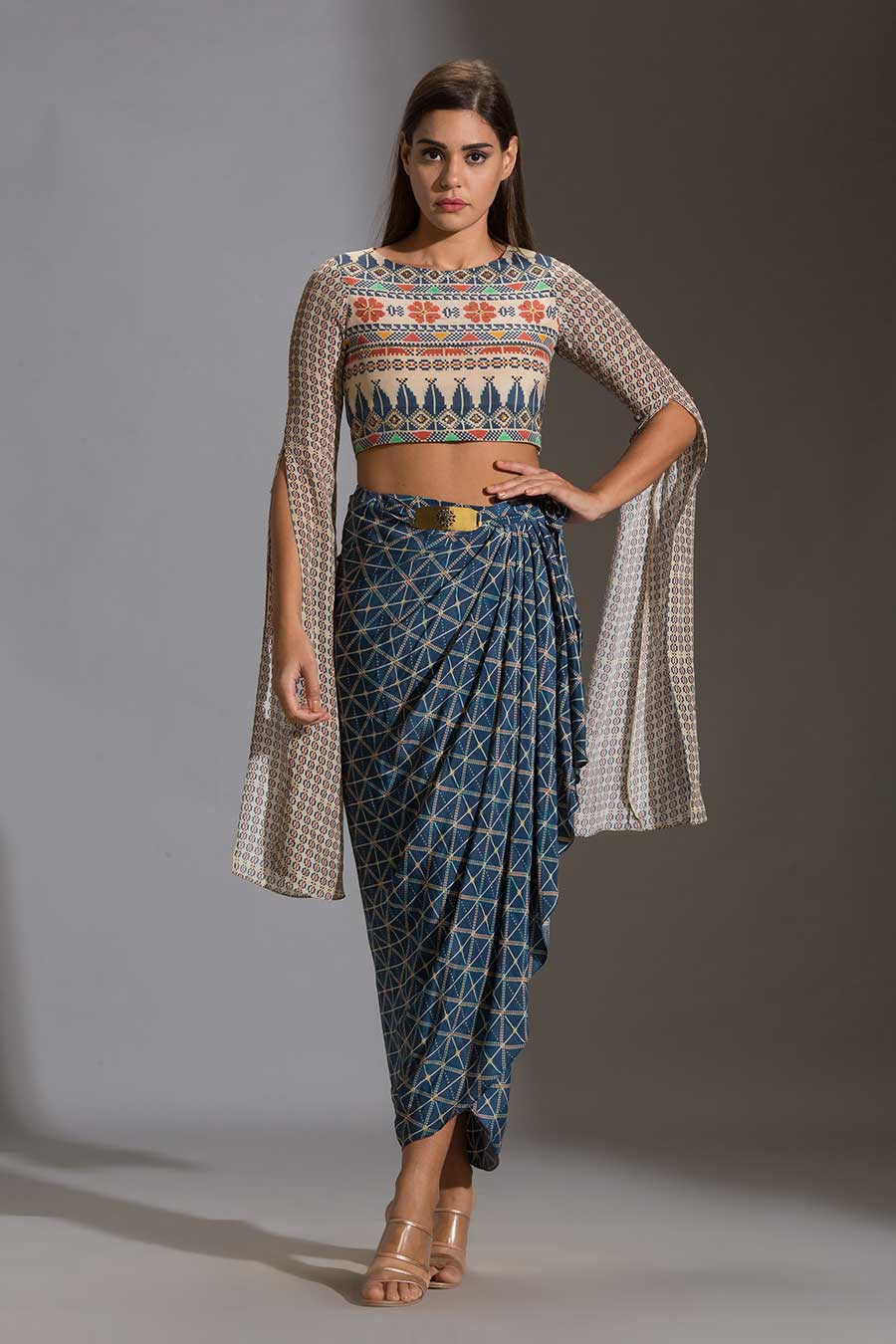 Kurta with dhoti style skirt on sale
