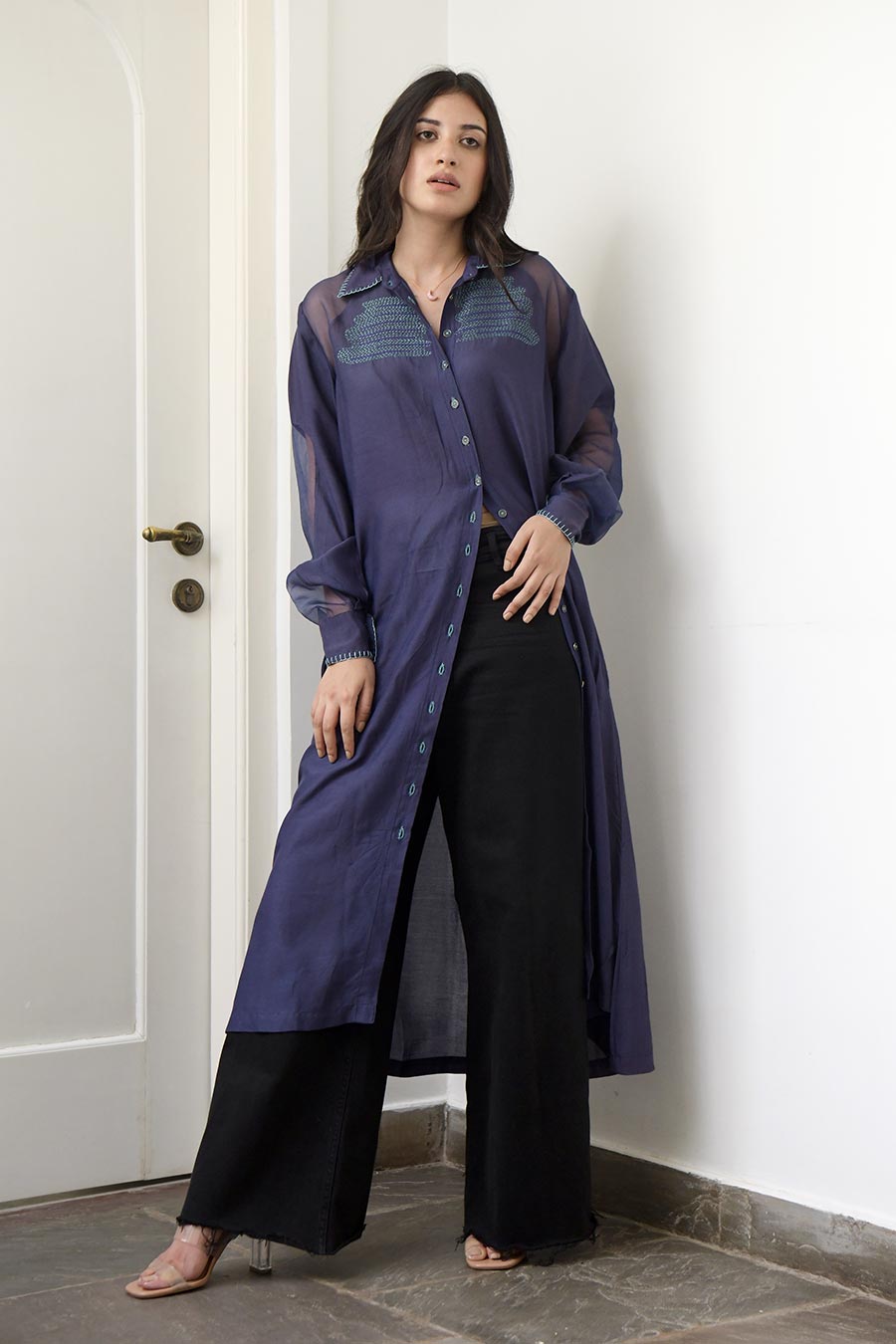 Indie Trance Blue Shirt Dress