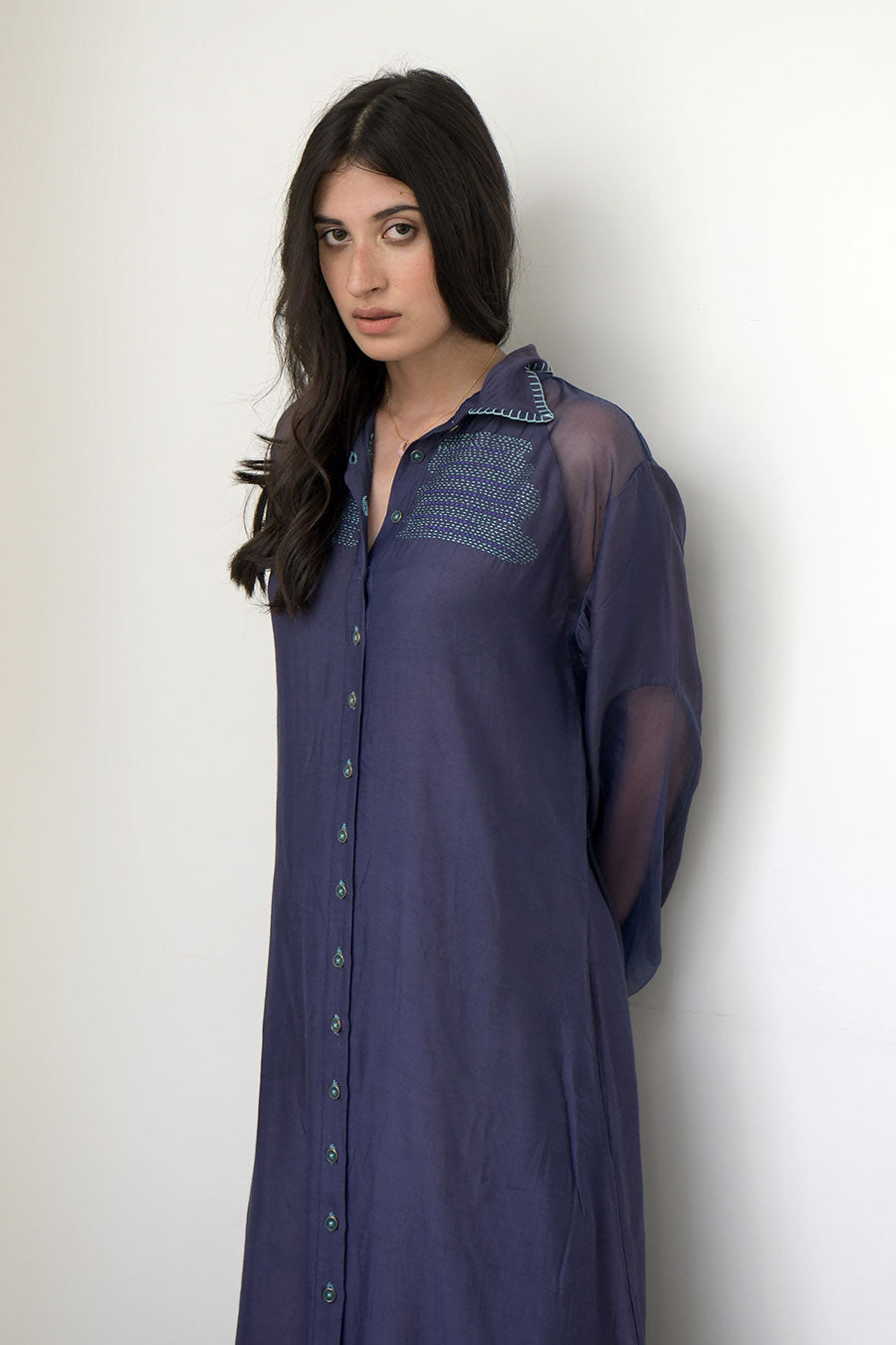 Indie Trance Blue Shirt Dress