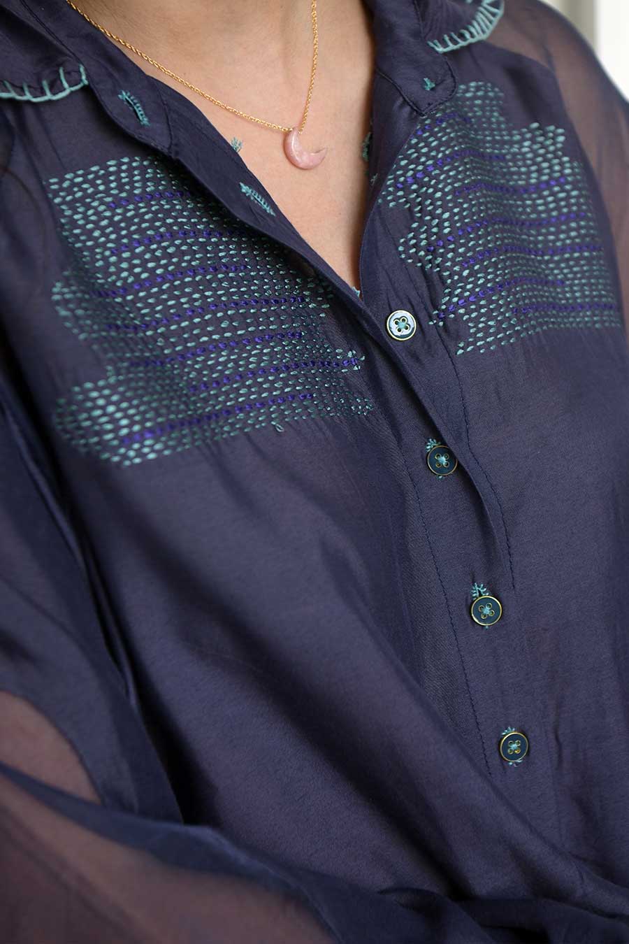 Indie Trance Blue Shirt Dress