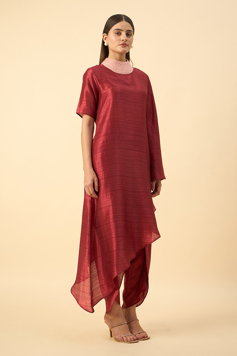 Copper Jewel Neck Tunic & Pant Set