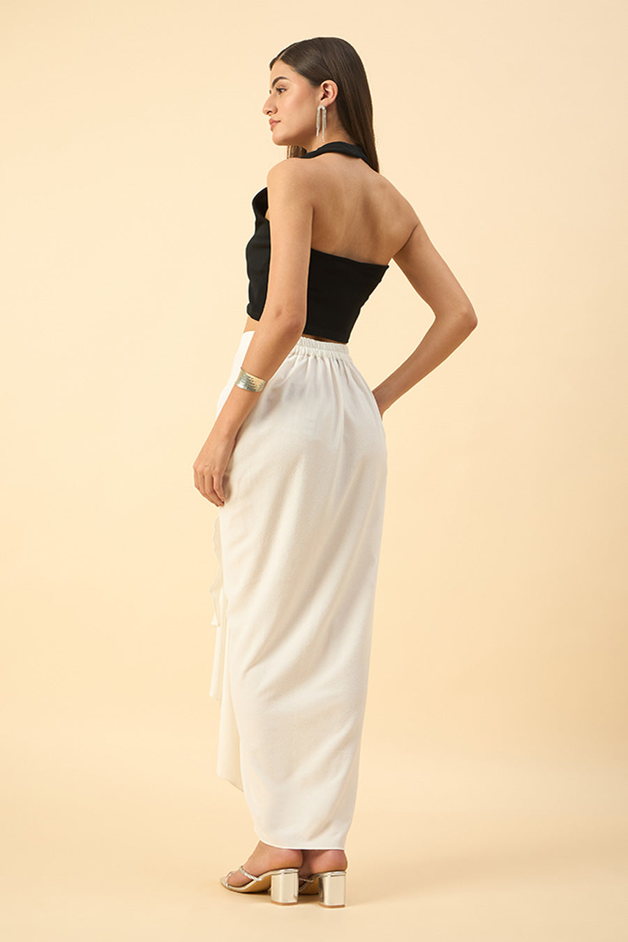 White Lounge Draped Skirt