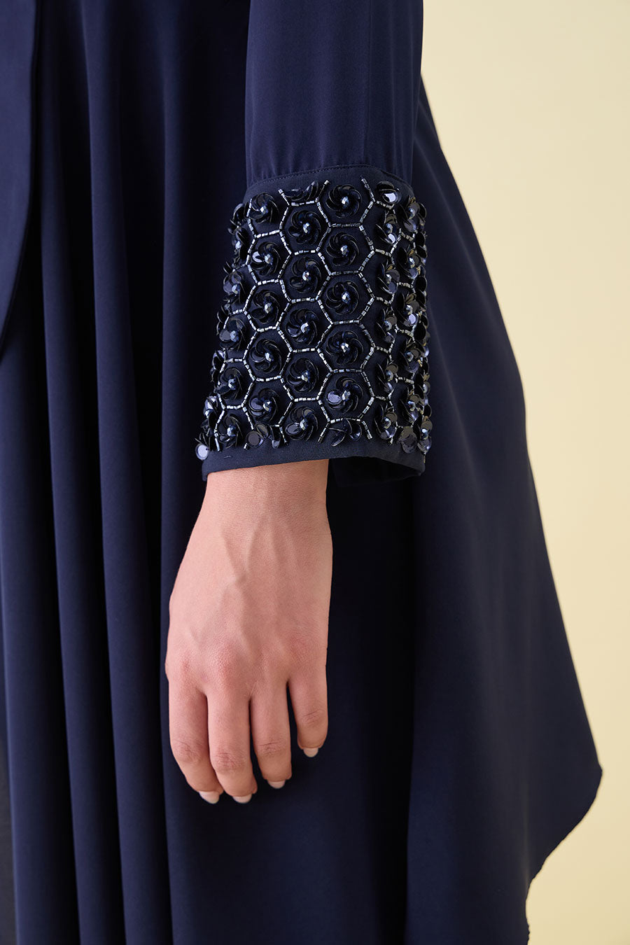 Navy Blue Metallic Embellished Blazer Co-Ord Set