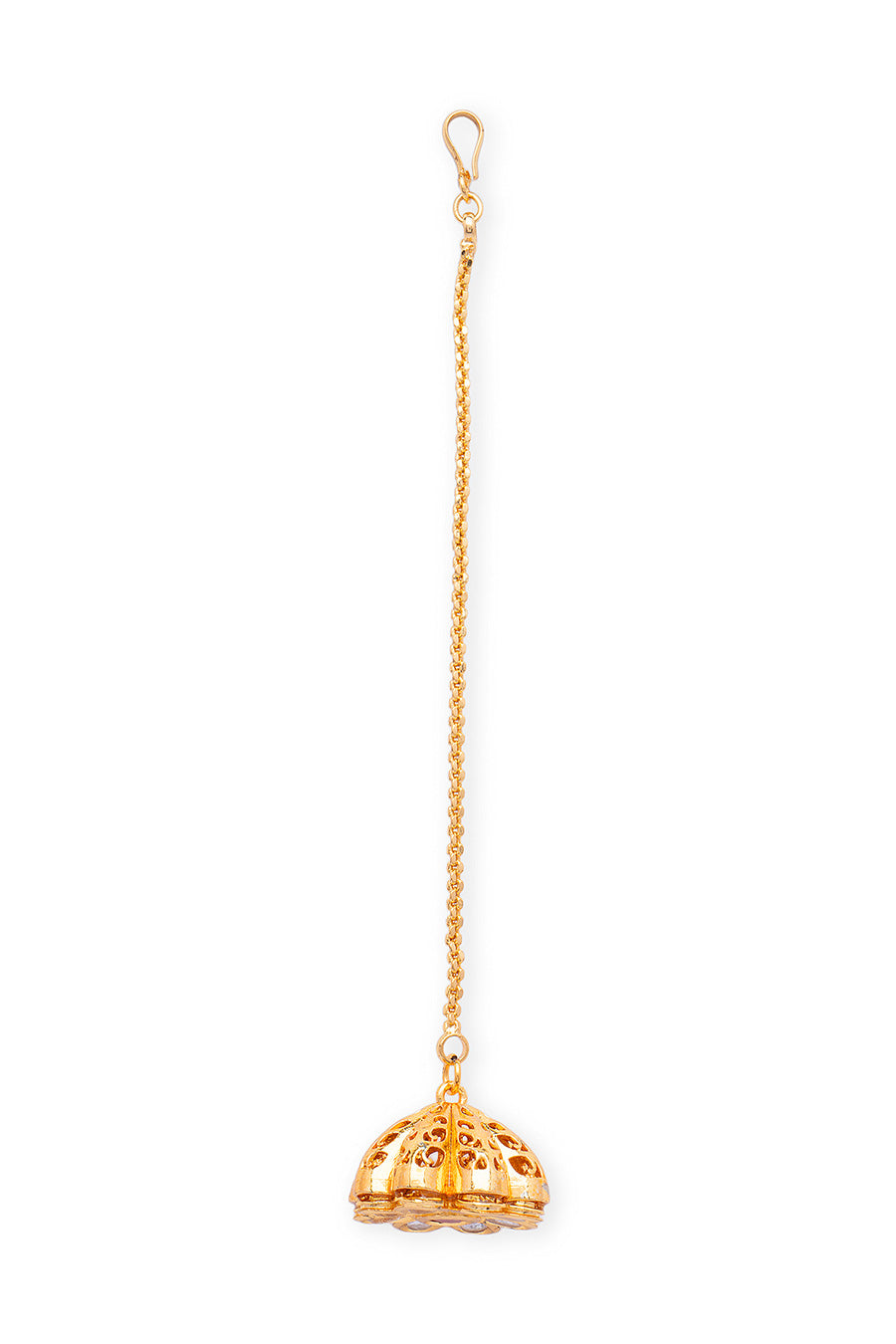 Gold Finish Red Stone Flower Borla