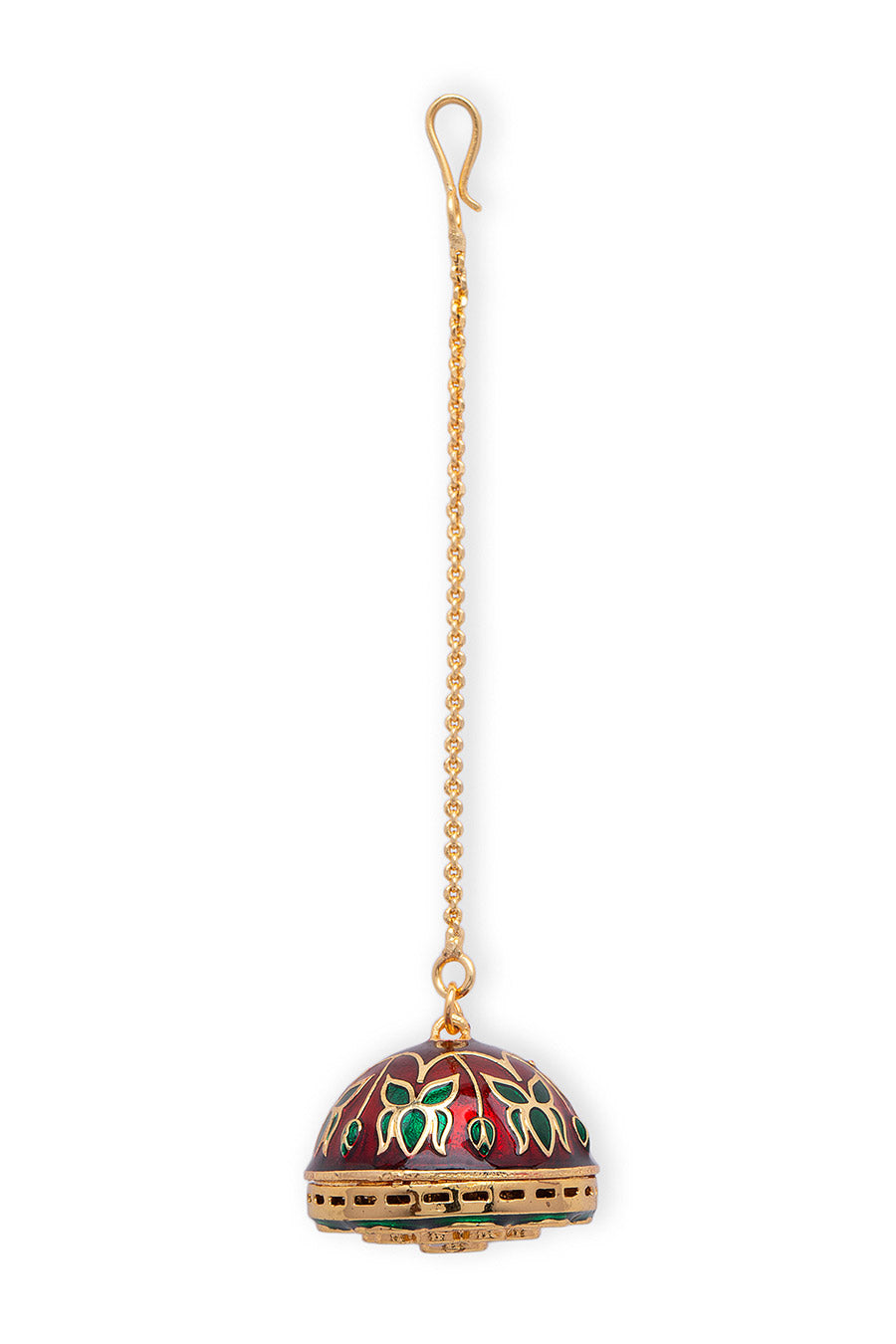 Gold Finish Meenakari Work Flower Borla