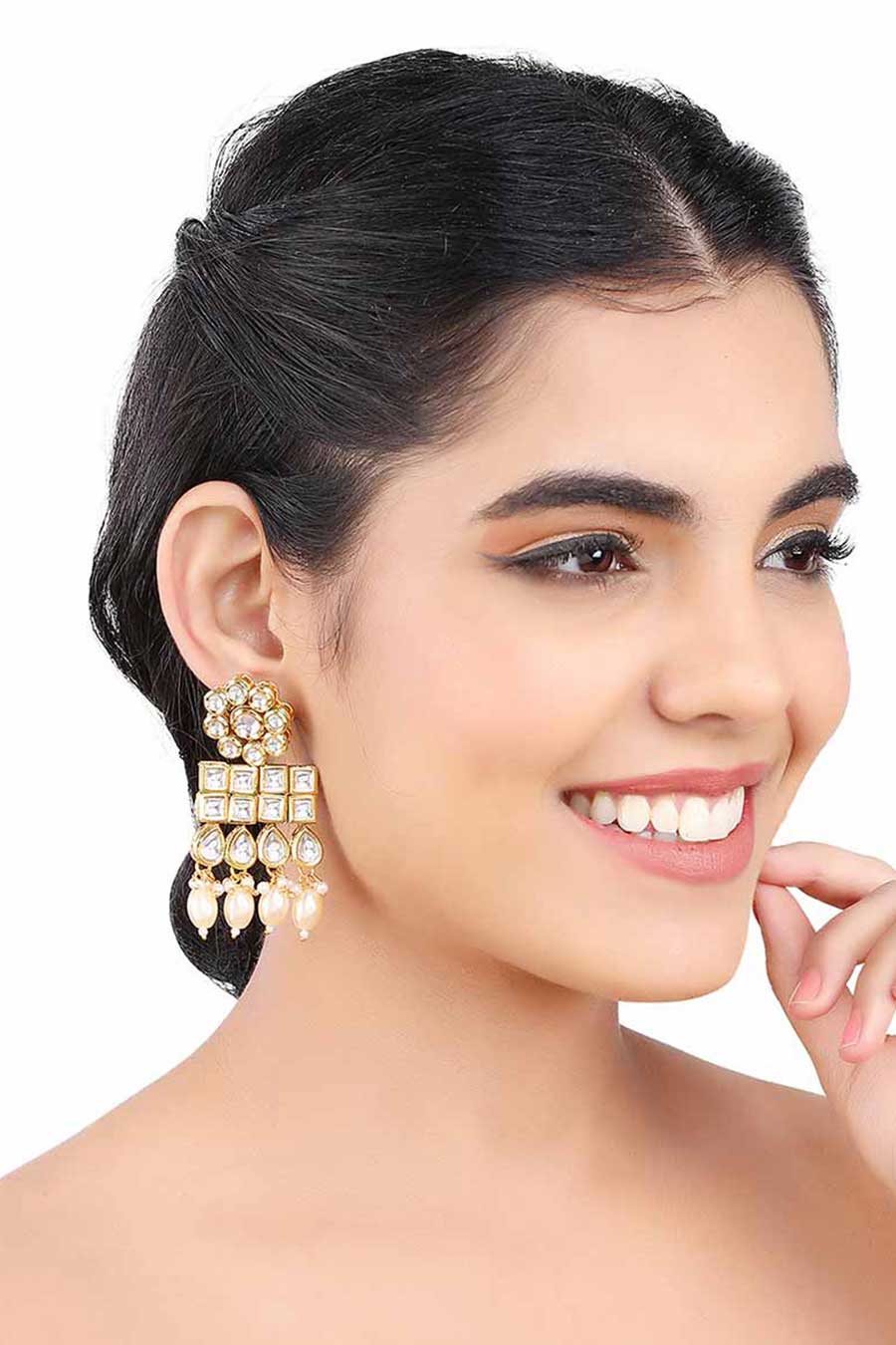 Buy Ahilya Jewels 92.5 Sterling Silver Dakshin Para Earrings for Women  Online @ Tata CLiQ Luxury