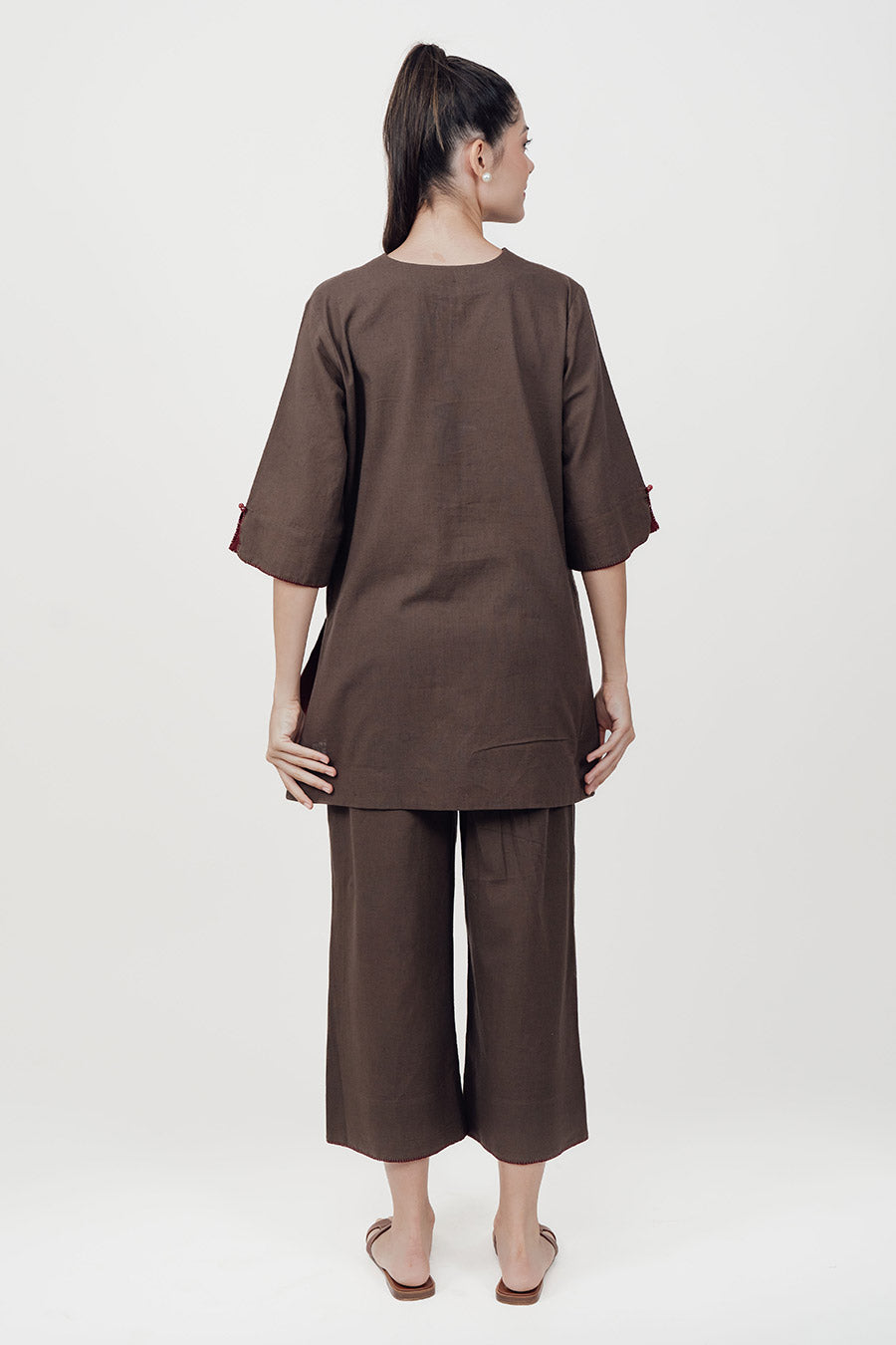 Ziya Smoke Cotton Linen Co-Ord Set