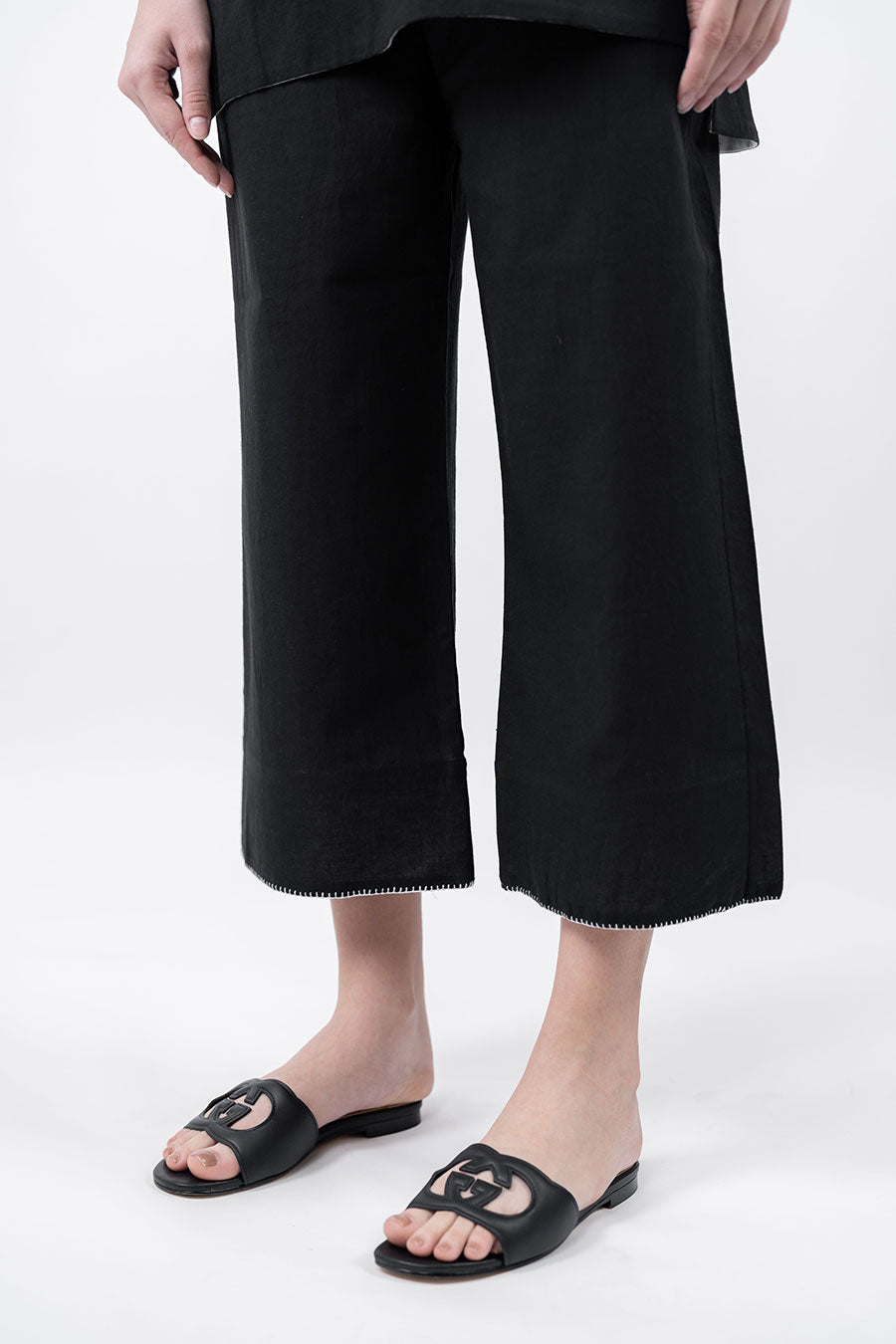 Ziya Black Cotton Linen Co-Ord Set