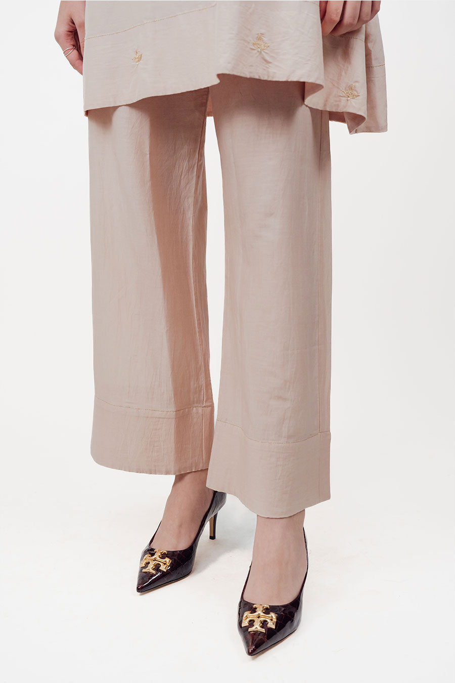 Taara Ivory Bluch Cotton Silk Embroidered Co-Ord Set