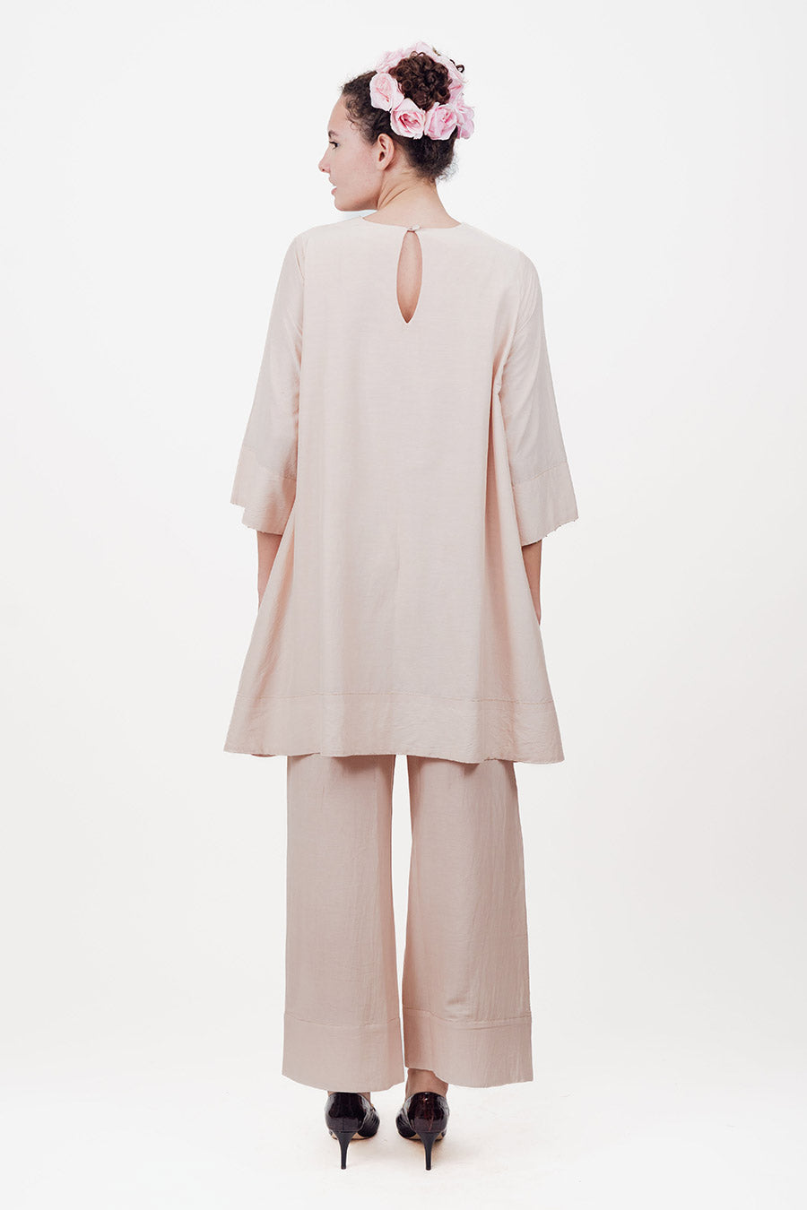 Taara Ivory Bluch Cotton Silk Embroidered Co-Ord Set