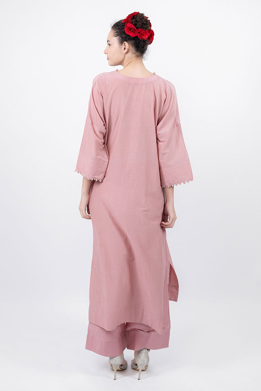 Sitaara Rose Cotton Silk Kaftan Co-Ord Set