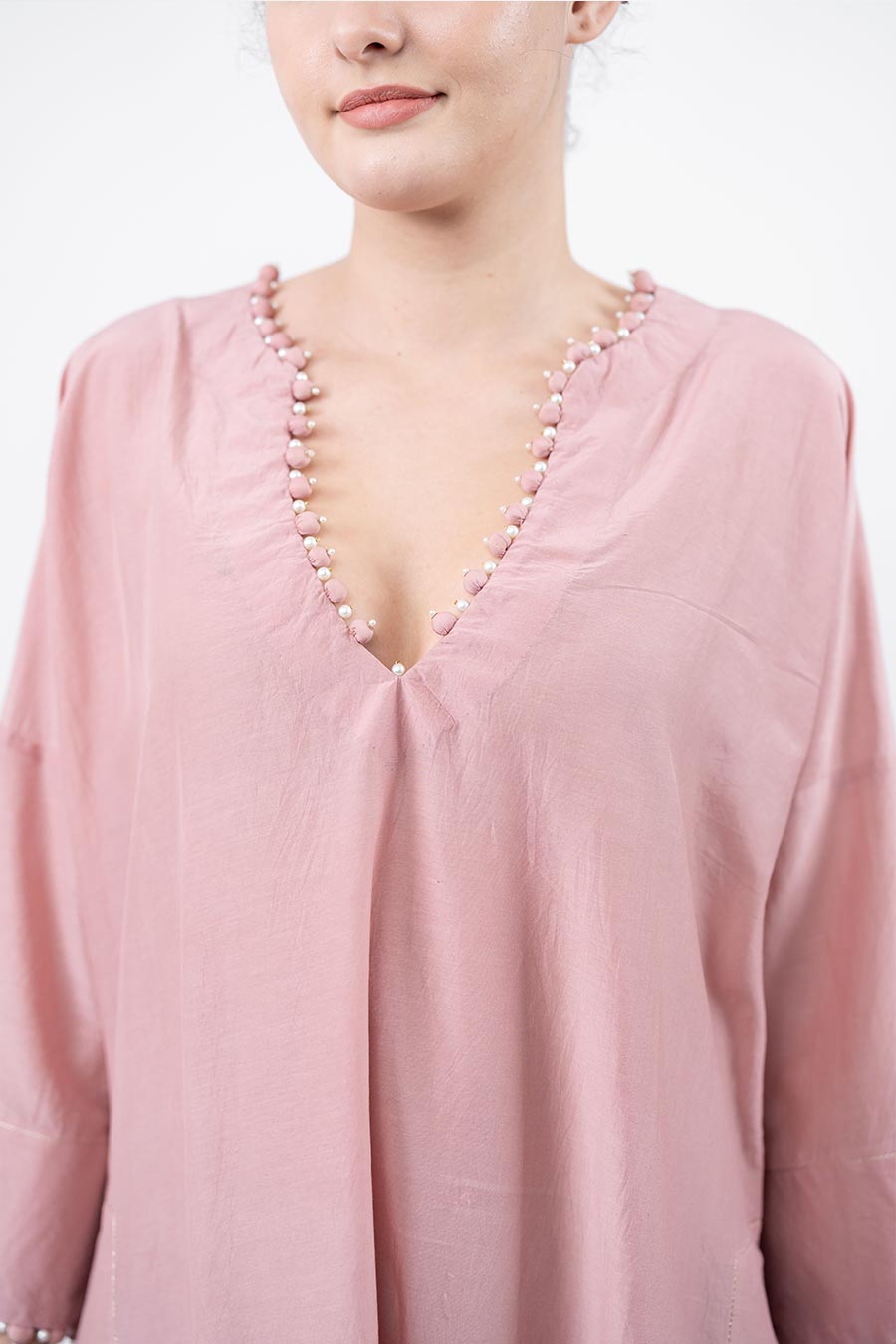 Sitaara Rose Cotton Silk Kaftan Co-Ord Set