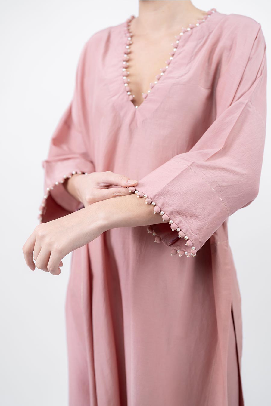 Sitaara Rose Cotton Silk Kaftan Co-Ord Set