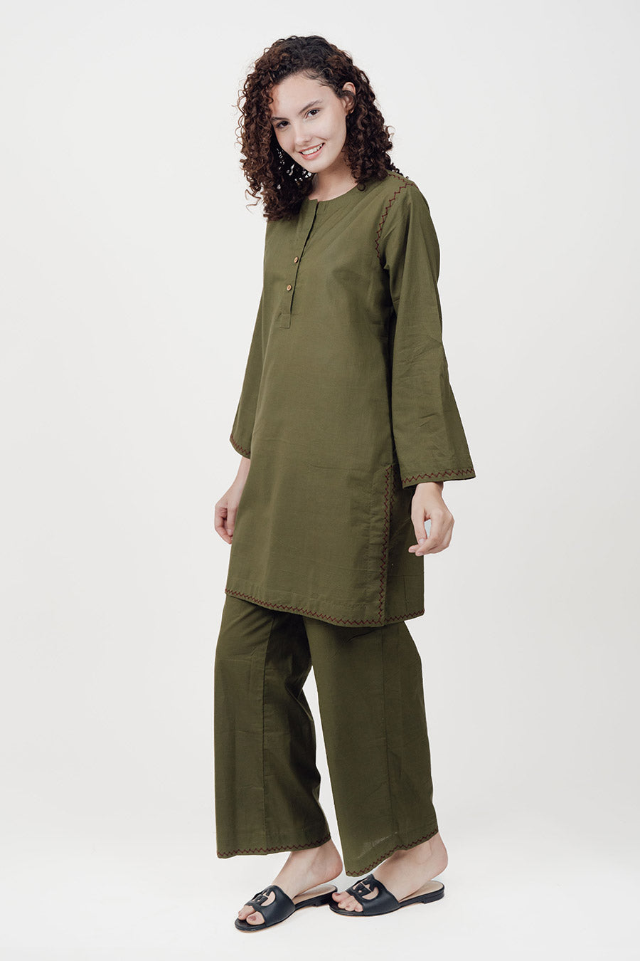Rise Olive Cotton Co-Ord Set