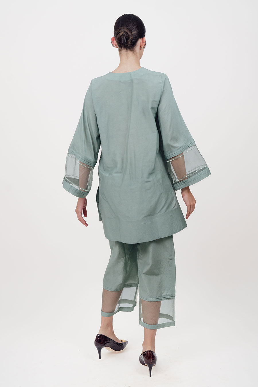 Virasat Blue Cotton Silk Embroidered Co-Ord Set