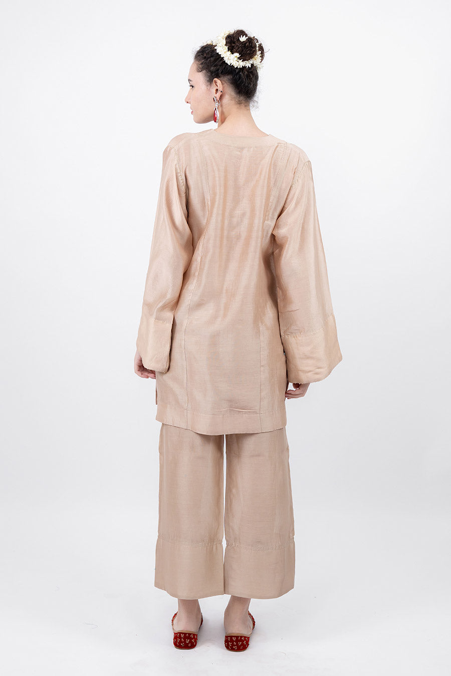 Lumira Beige Chanderi Co-Ord Set