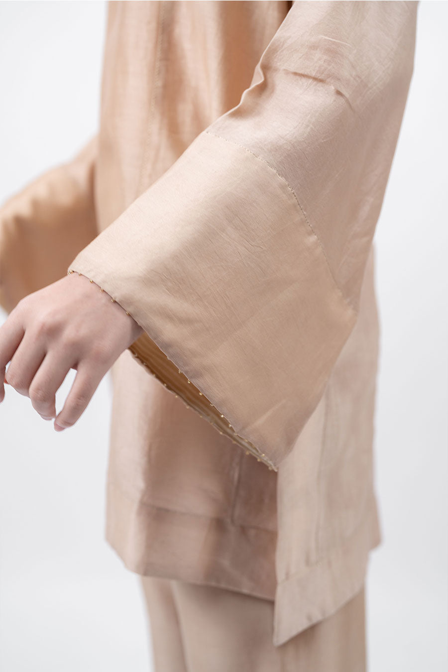 Lumira Beige Chanderi Co-Ord Set