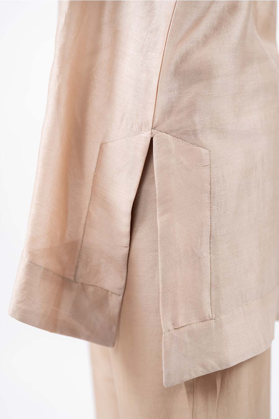 Lumira Beige Chanderi Co-Ord Set
