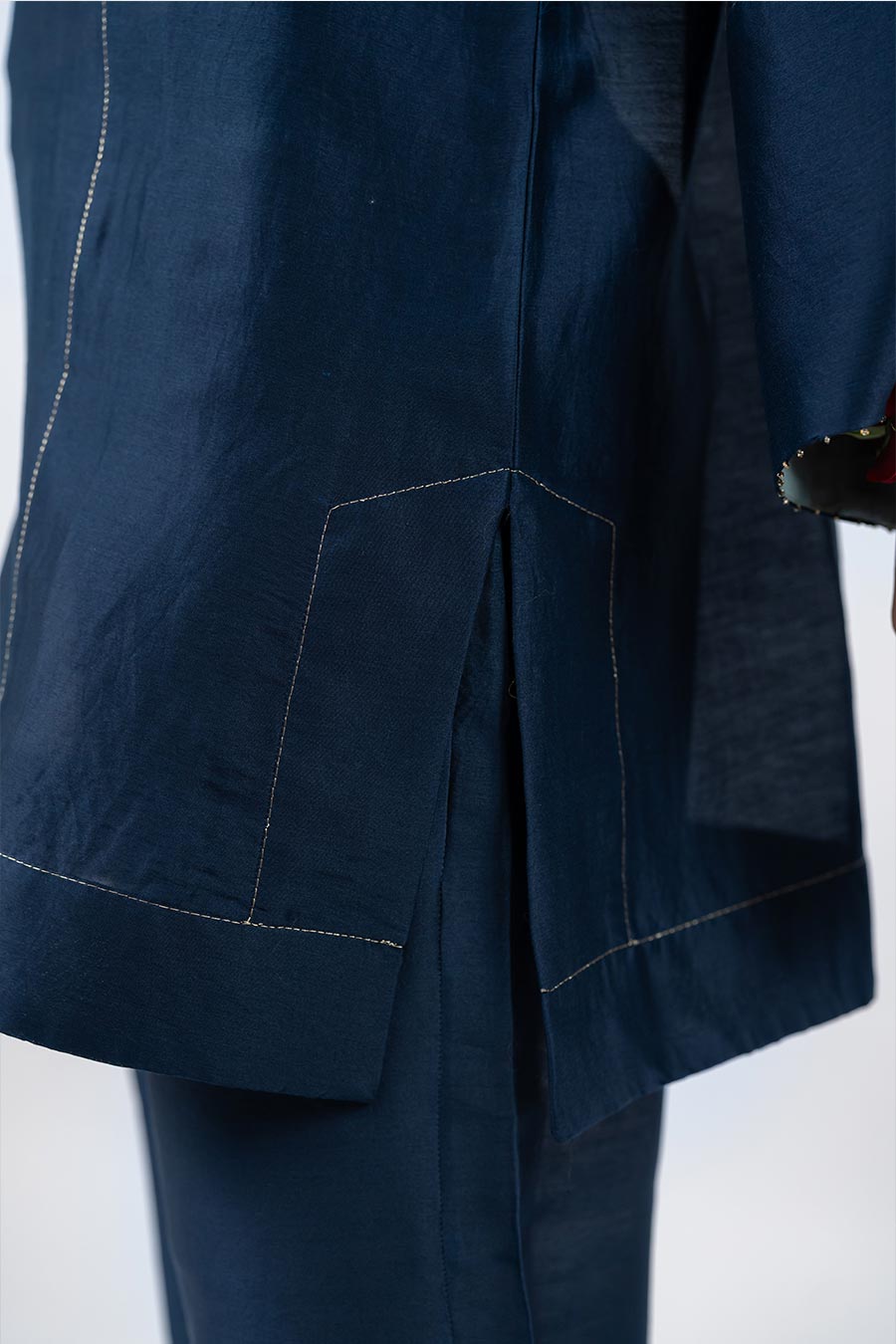 Lumira Navy Blue Chanderi Co-Ord Set