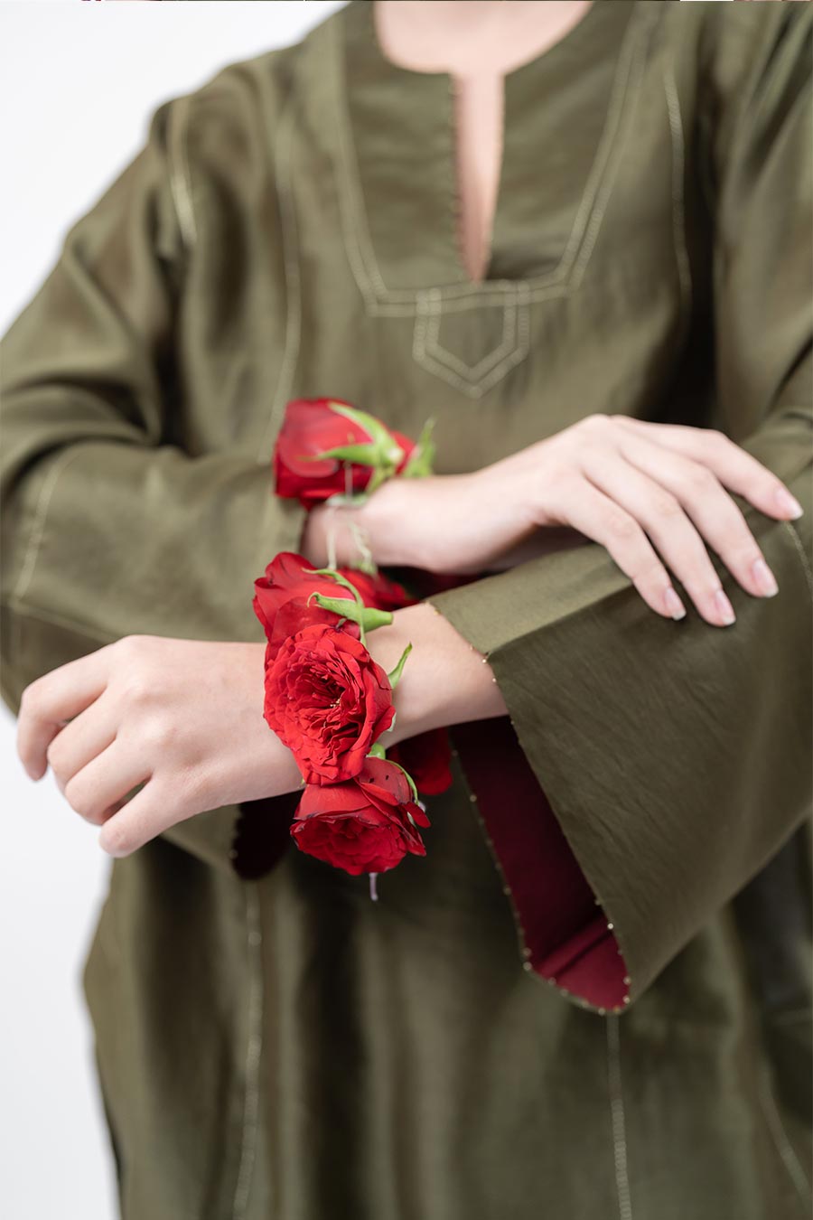 Lumira Moss Green Chanderi Co-Ord Set