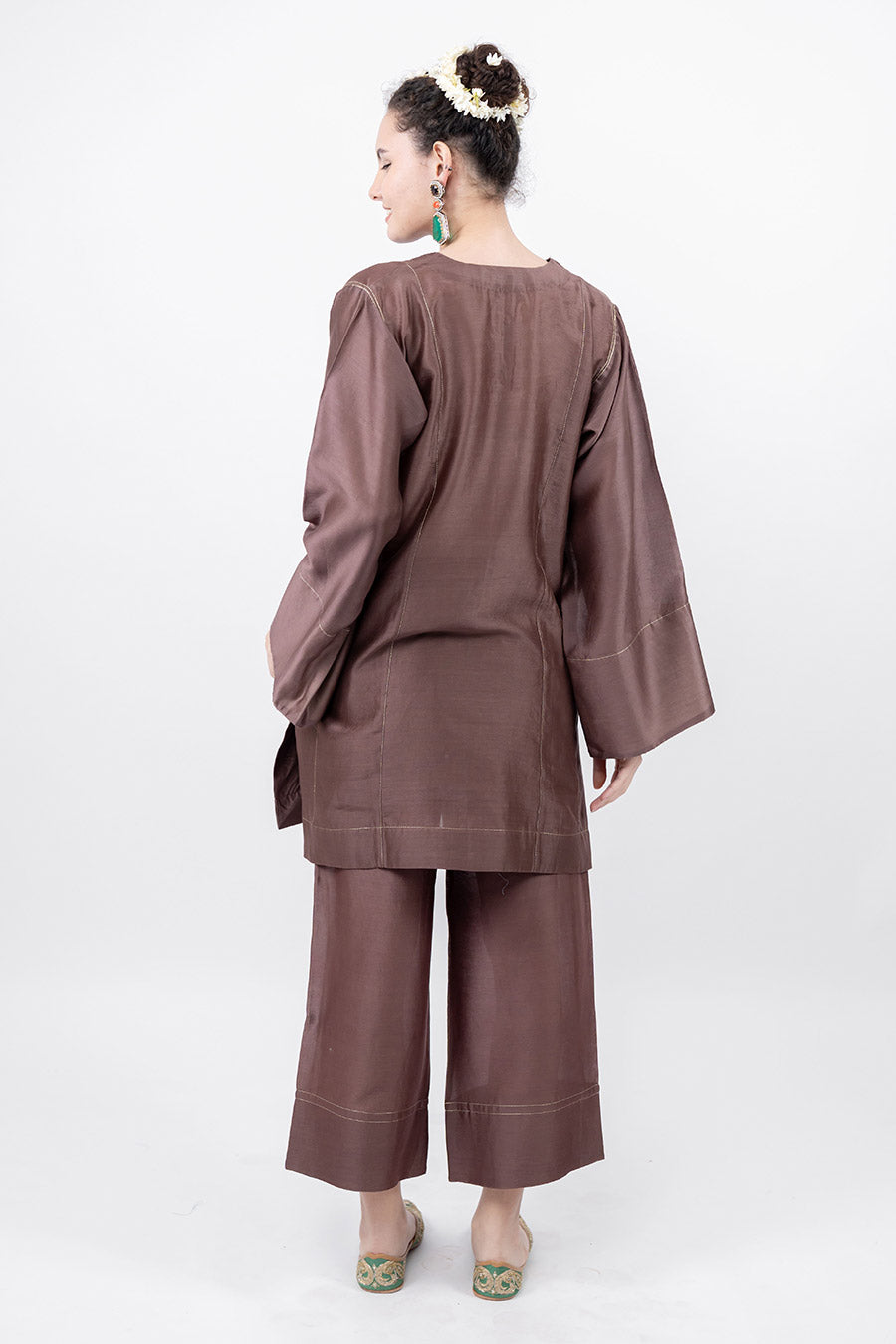 Lumira Brown Chanderi Co-Ord Set