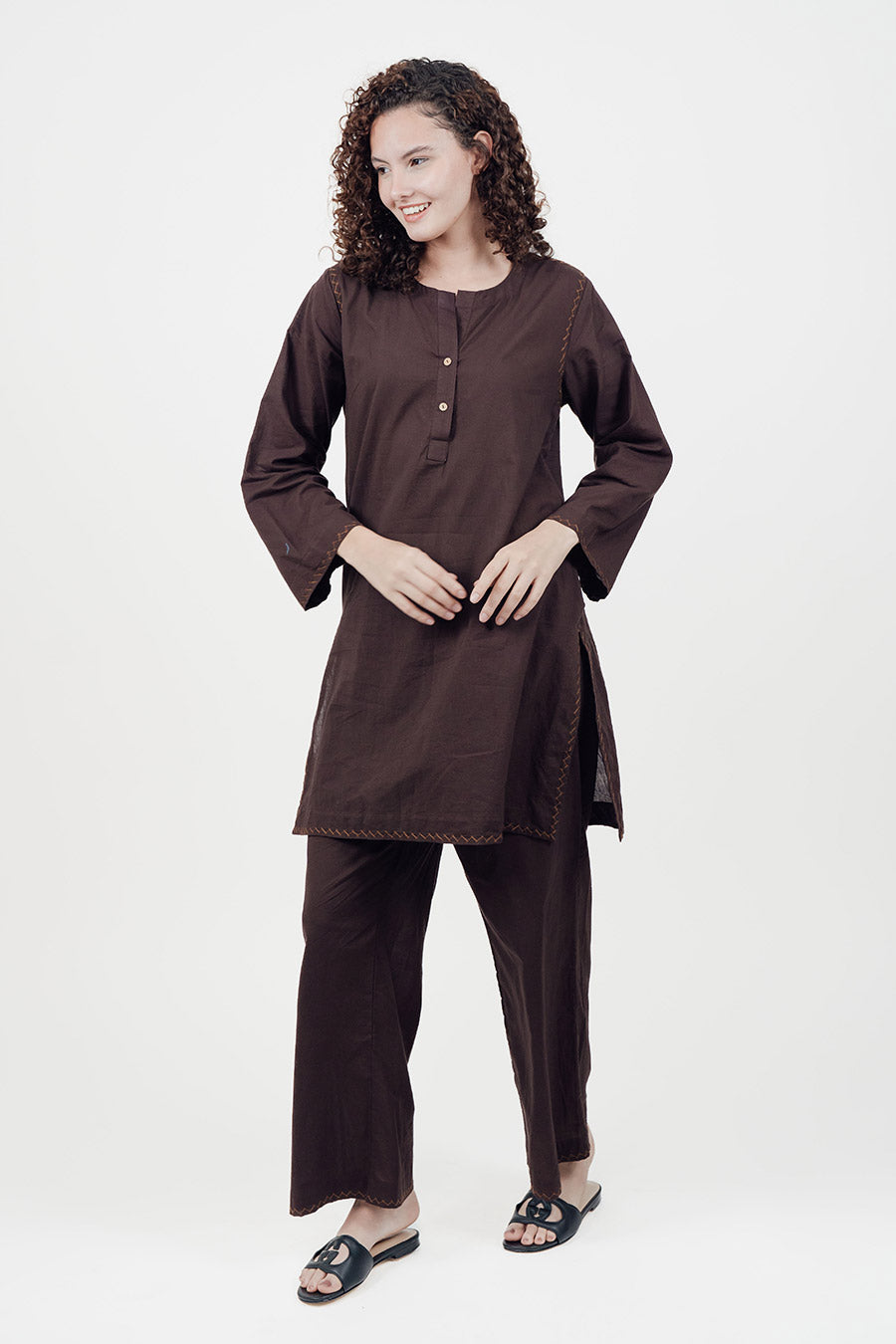 Rise Brown Cotton Co-Ord Set