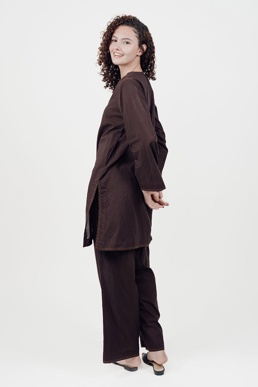 Rise Brown Cotton Co-Ord Set