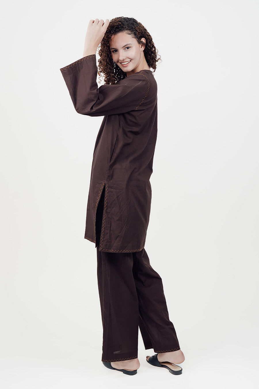 Rise Brown Cotton Co-Ord Set