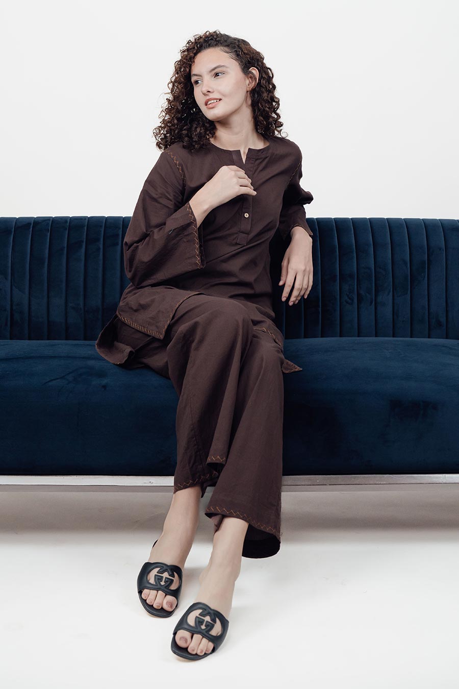 Rise Brown Cotton Co-Ord Set