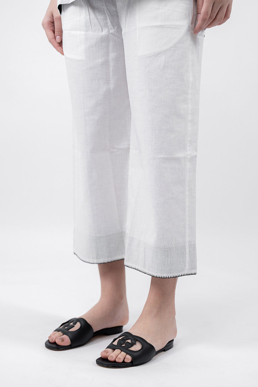 Ziya White Cotton Linen Co-Ord Set