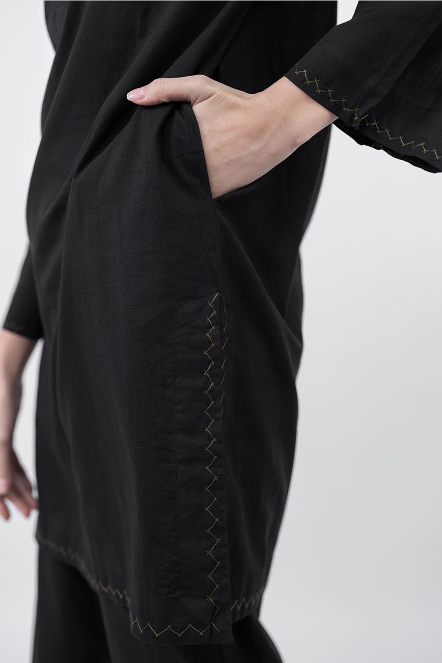 Rise Black Cotton Co-Ord Set