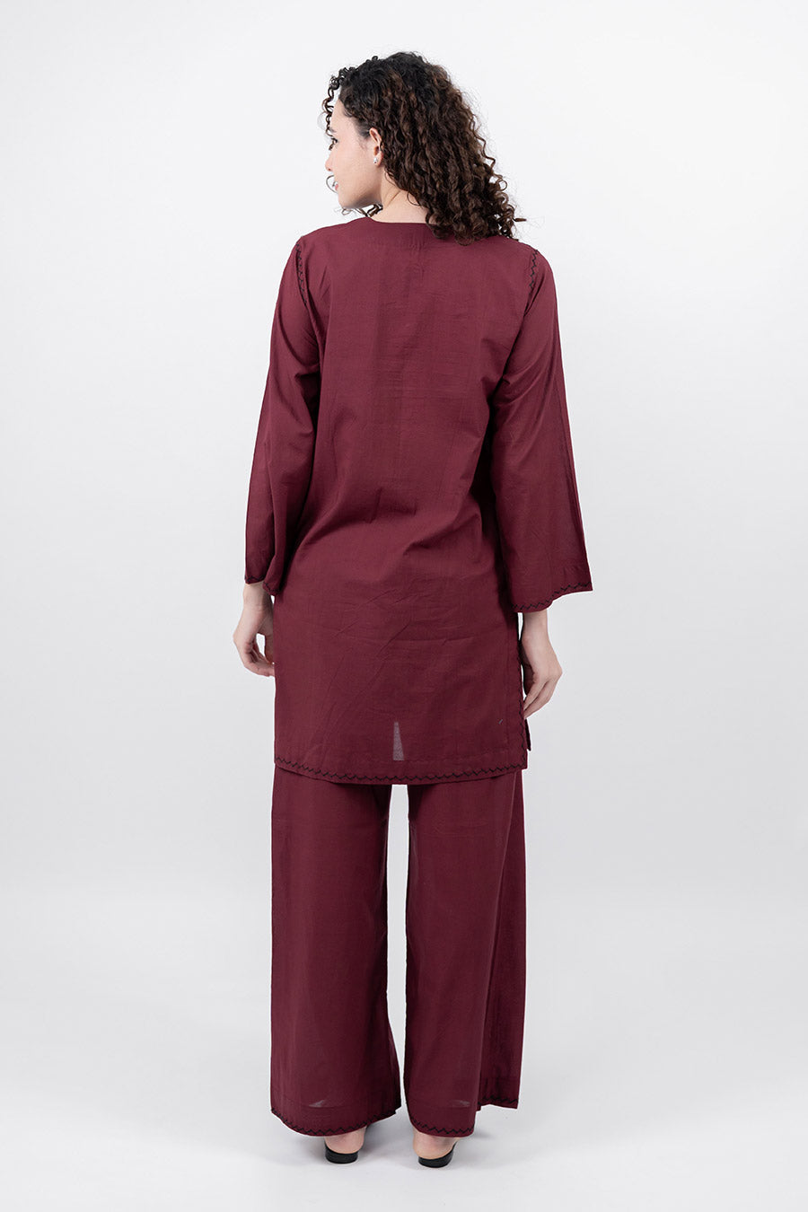 Rise Maroon Cotton Co-Ord Set