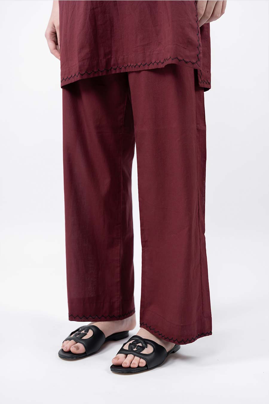 Rise Maroon Cotton Co-Ord Set