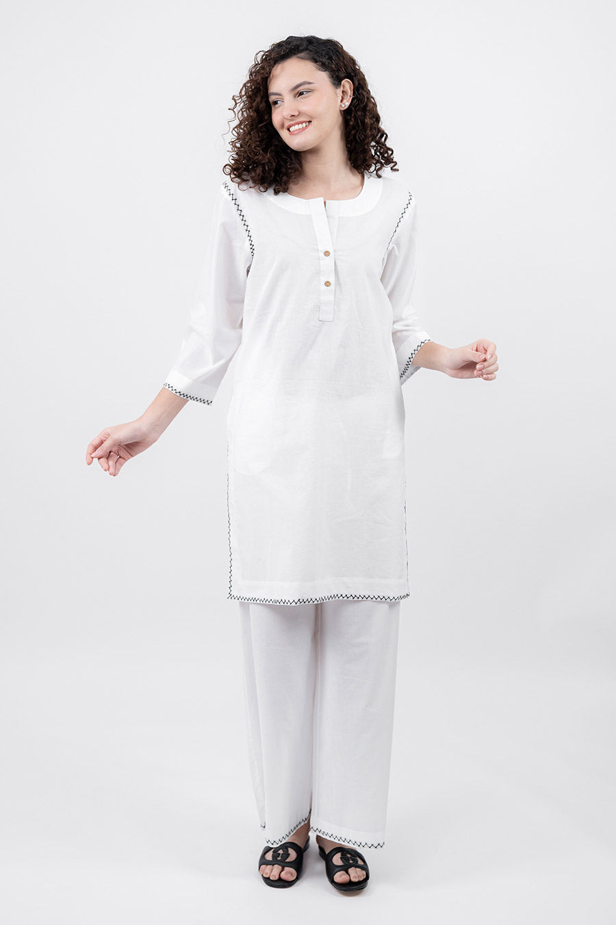 Rise White Cotton Co-Ord Set