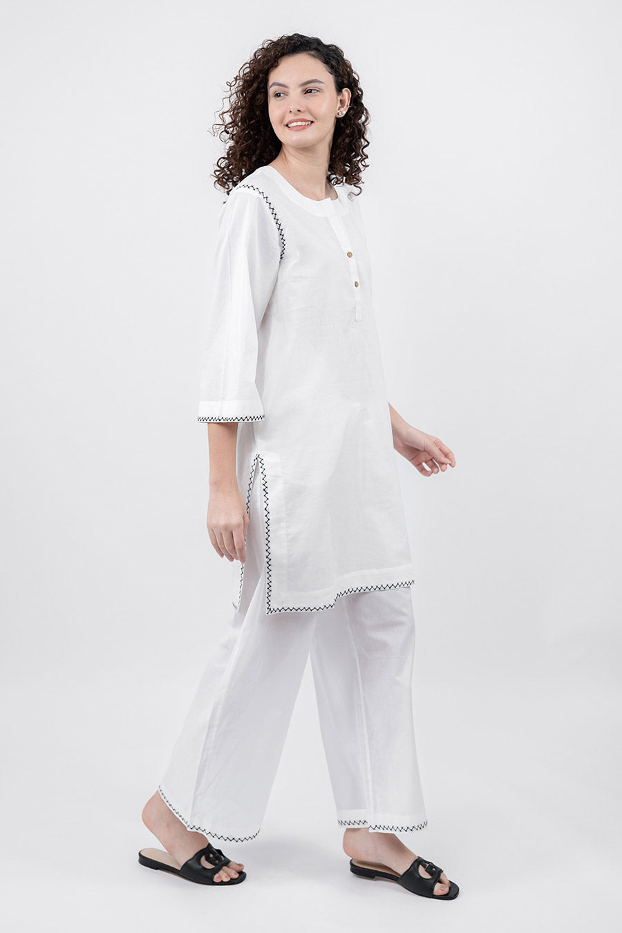 Rise White Cotton Co-Ord Set