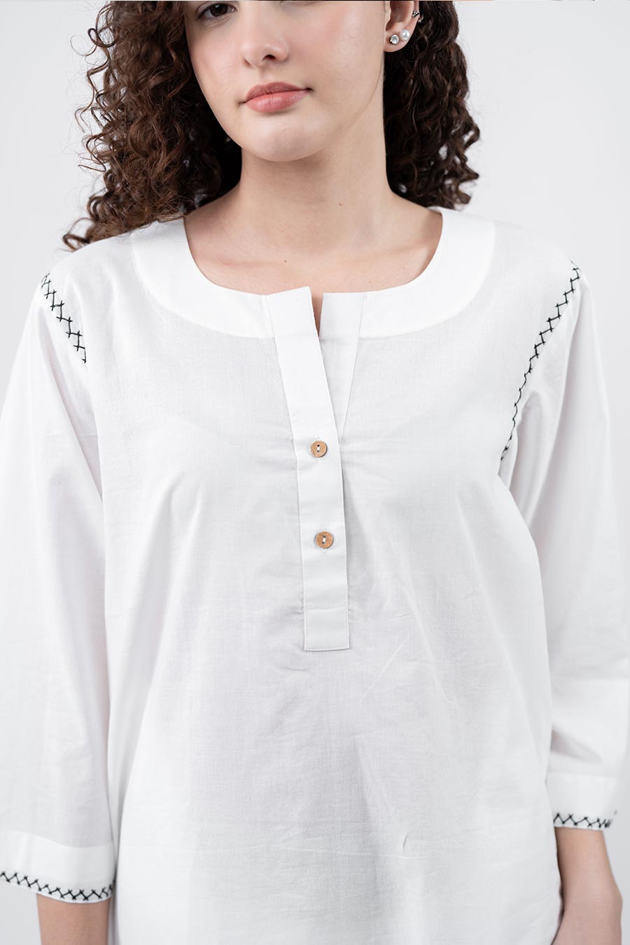 Rise White Cotton Co-Ord Set
