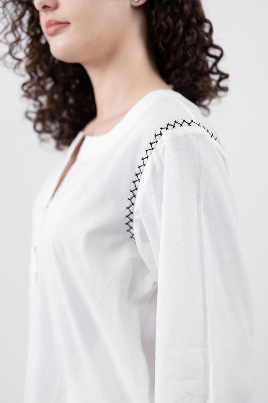 Rise White Cotton Co-Ord Set