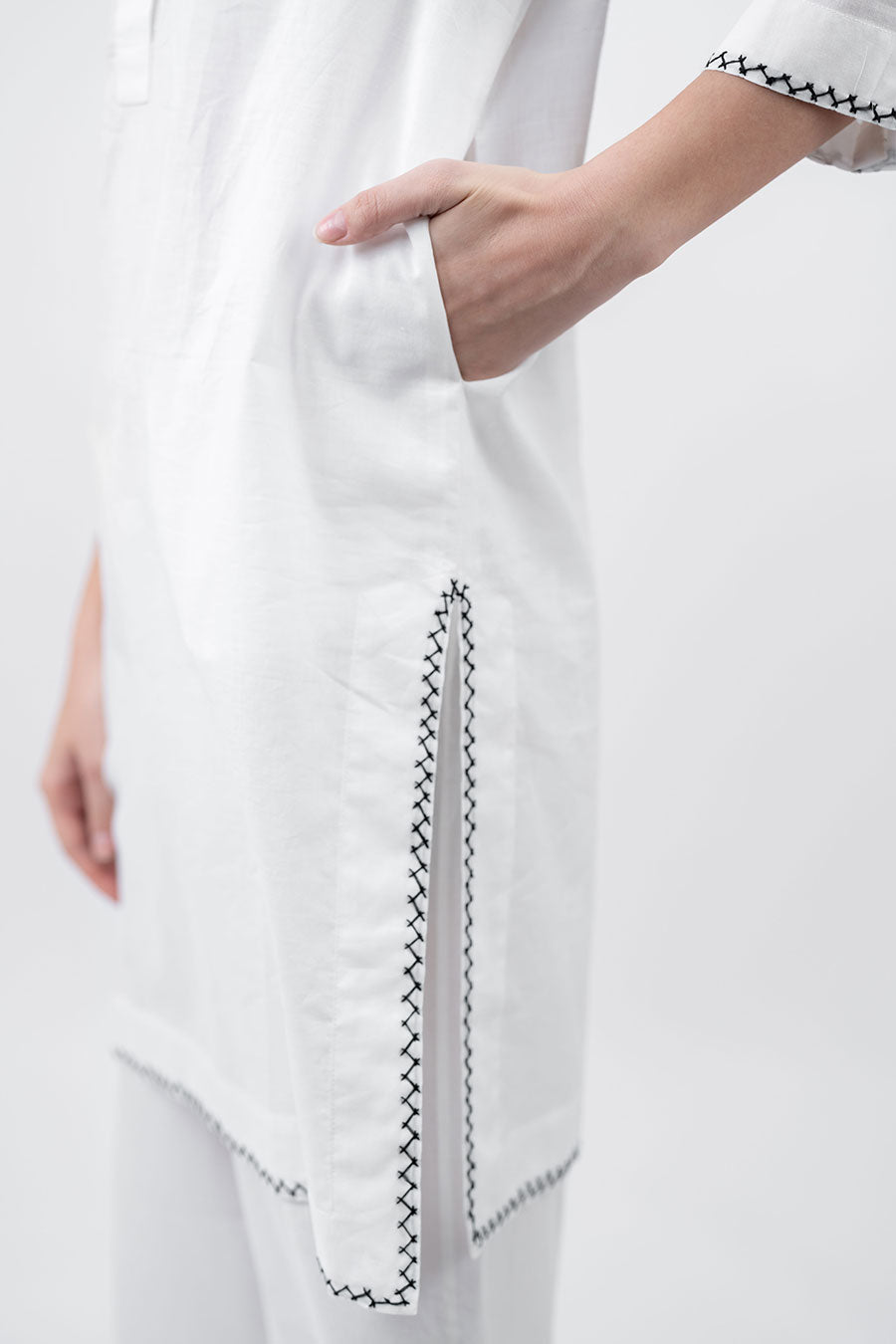 Rise White Cotton Co-Ord Set