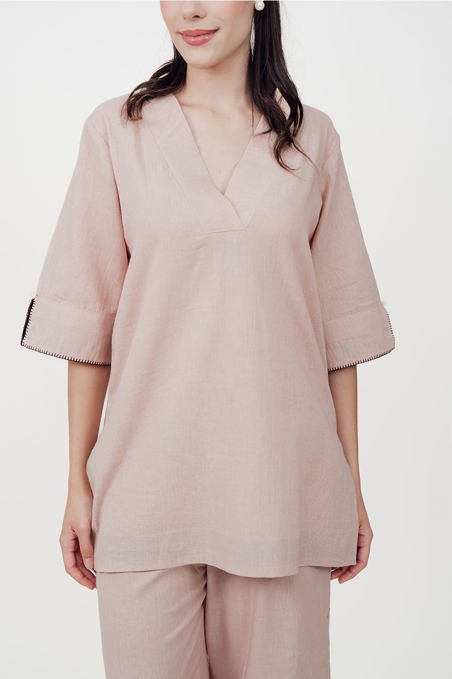 Ziya Champagne Cotton Linen Co-Ord Set