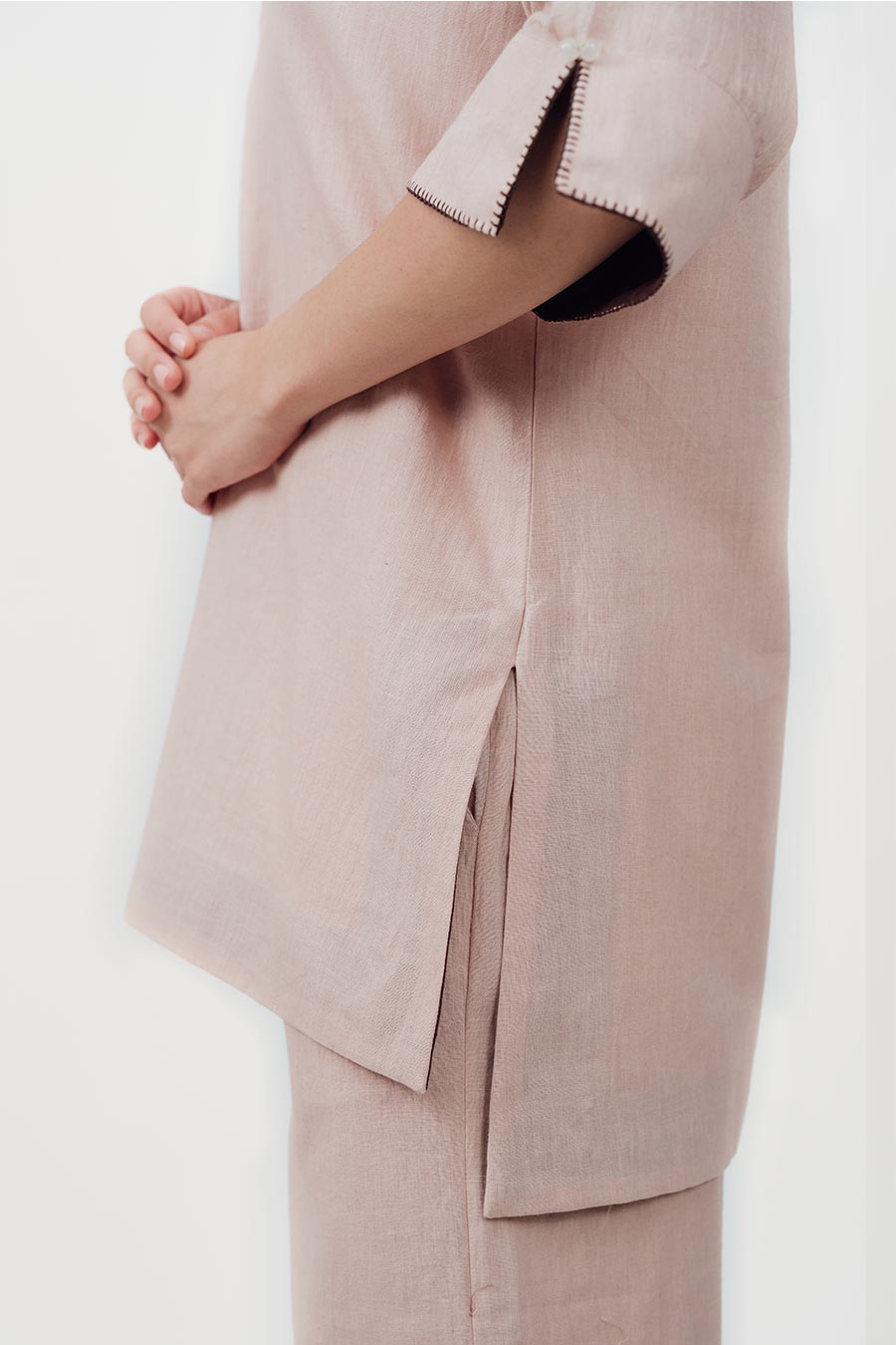 Ziya Champagne Cotton Linen Co-Ord Set