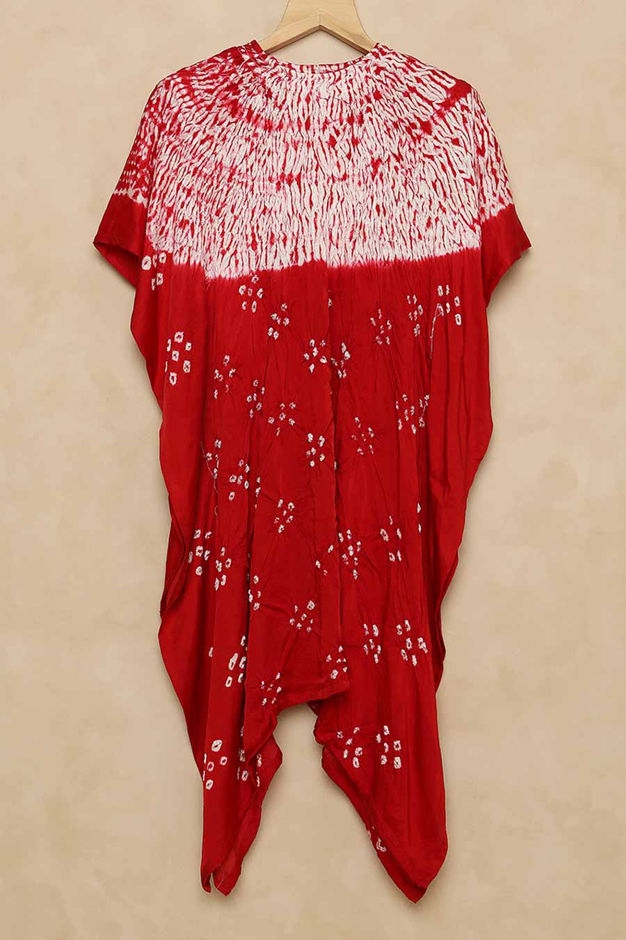 Crimson Red Shibori Adaa Kaftan