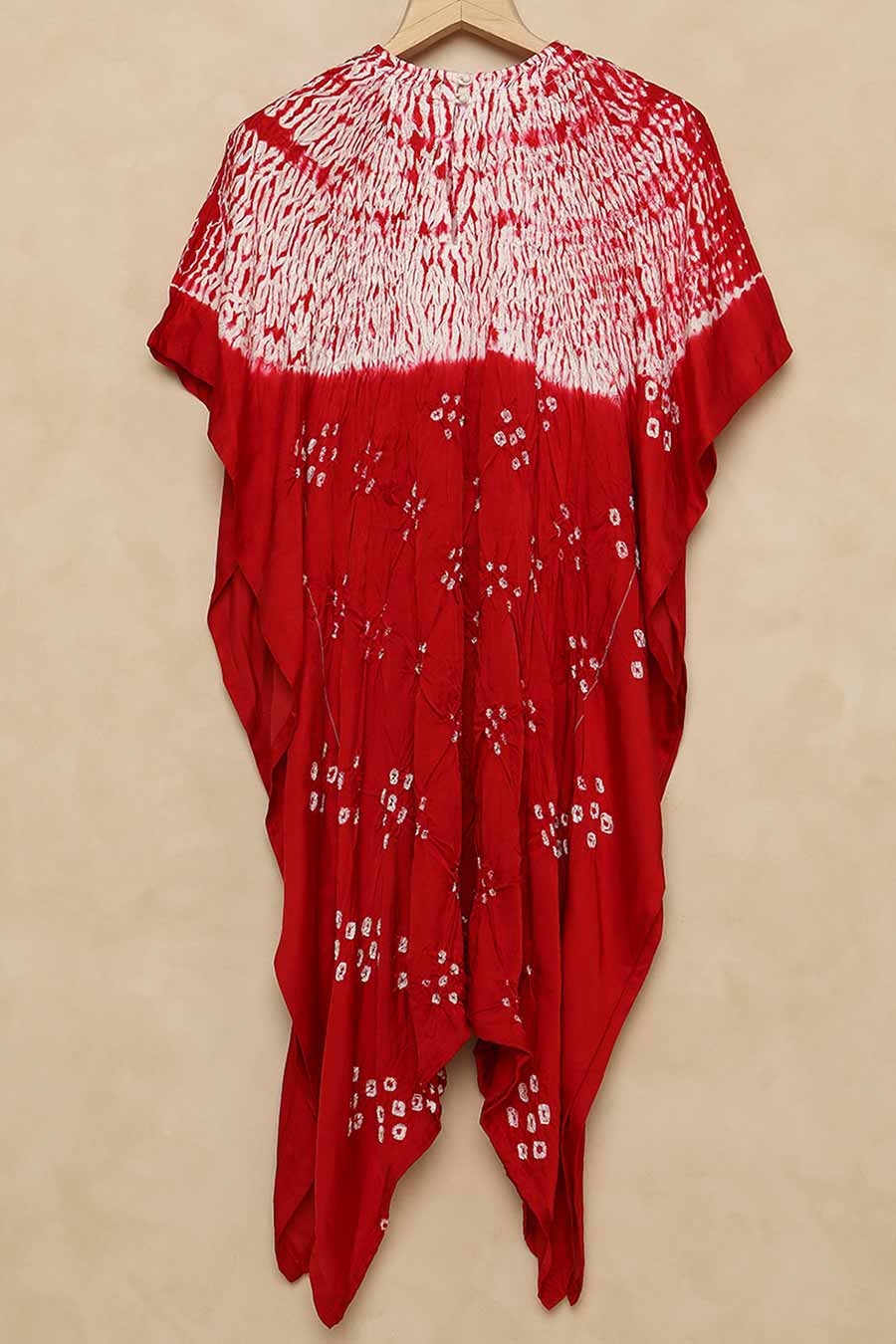 Crimson Red Shibori Adaa Kaftan