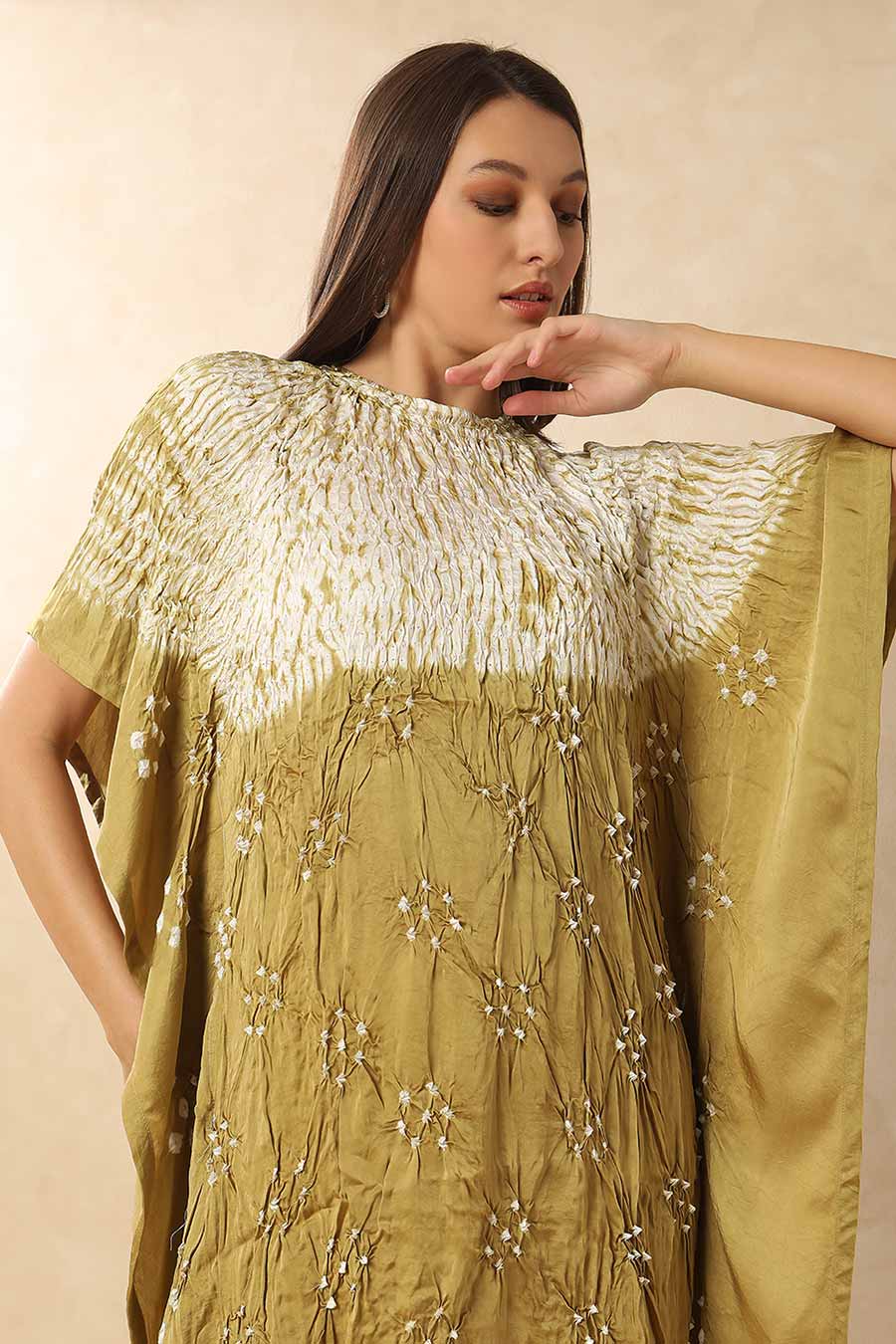 Gold Shibori Adaa Kaftan